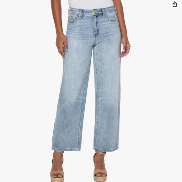 Liverpool Tucker High Rise Straight Leg Loose Jeans in Animas Blue Sz 4/27 $109 - Picture 1 of 7